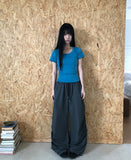 Meloteen Side Shirred Nylon Pants