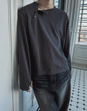 Barrel Diagonal Cropped Henley Long Sleeve
