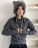 KITTY STRAP KNIT BEANIE