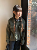 [unisex] Dilkari Washing Collar Knit Jacket Cardigan