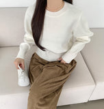 Basic Mid Season Semi Crop Knit
