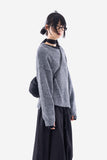 Furry wool hand warmer loose knit