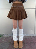 [Belt Set] Charlie Suede Pumpkin Belt Mini Skirt