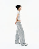 Double-Waisted Jersey Pants / Sliver Grey