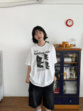[unisex] Formt Cat Print Over Short Sleeve Tee