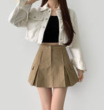 Pleats Underpants A-line Skirt Pants