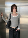 Chaerin Deep U-Neck Two-Way Layered T-Shirt