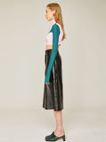 Crack Leather Maxi Skirt