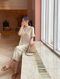 Shaver Collar Rib Knit Long One Piece