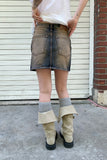 killer vintage denim mini skirt