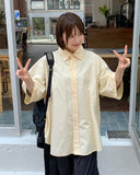 [unisex] Rimel Color Summer Over Short Sleeve Shirt