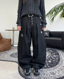 Pale Fold Damage Raw Denim