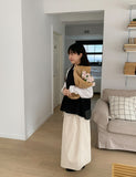 Dinku Banding Ribbon Long Skirt