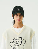 Bear Black Heart Embroidery Ball Cap