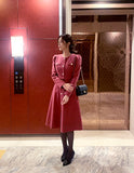 Ennis Shirring Wool Tweed One Piece