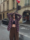 Solar loose fit hooded checkered shirt