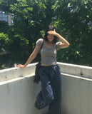 Kiha lace see-through puff crop short-sleeve T-shirt