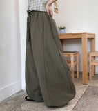 Mocku Banding Nylon Cargo Wide Pants