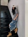 Chif Vintage Damage Bermuda Denim Pants