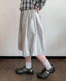 [unisex] Ilkoro Snap Button Nylon Banding Bermuda Pants