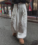 Harpy 3 Snap Pintuck Wide Cargo Pants