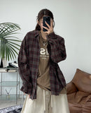 Louver pigment check shirt