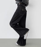 Back Pocket Point Maxi Wide Fit Raw Brushed Denim Pants