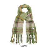 Cloud Embroidery Bold Check Muffler