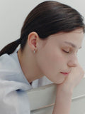 Champagne Moon Silver Goutte Glint Earrings XS