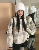 Qwerty Nordic Cable Loose Fit Hood Knit