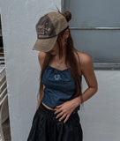 FIX Heart Denim Halter Sleeveless