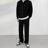 Dual zip-up collar knit
