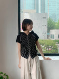 Shawly Dot Short Sleeve Hood Zip-Up