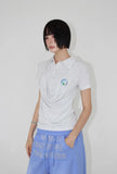 DRAPE LAYERED COLLAR TEE