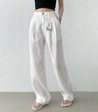 Pin Tuck Tencel Cooling Lightweight Wide Cotton Pants