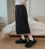 [Unisex] Fendilt Carpender Parachute Denim Bermuda Pants