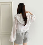 Lovely Dot Back Frill String See-through Windbreaker Jacket