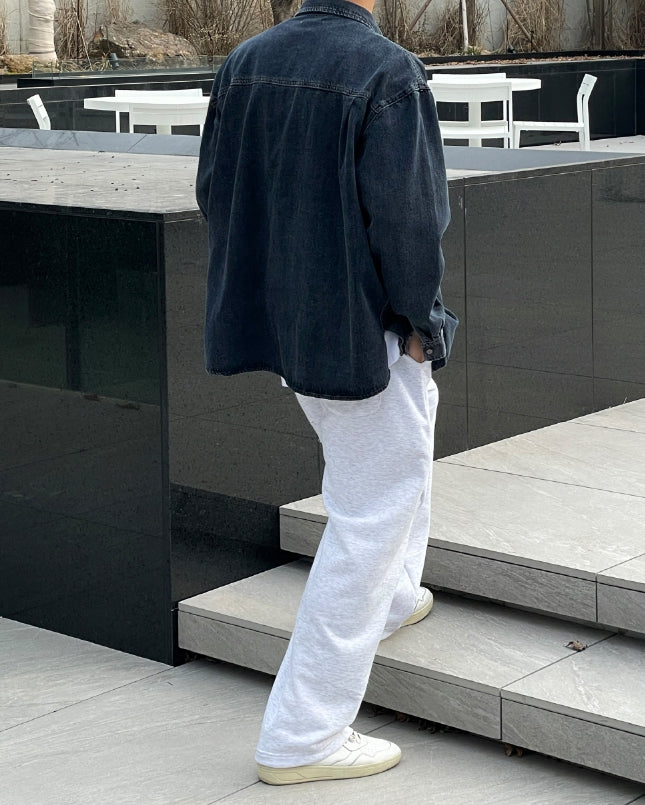 【MODERNIF】Curve Wide Sweatpants modernif (モダンイフ) - カーブワイドスウェットパンツ / Curve
