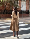 Ollie Pocket Brushed Slit Banding Flare Skirt