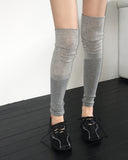 Pube Punching Color Matching Ribbed Knee Socks Warmer