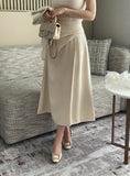 Jayro Shirring Pin Tuck Flare Long Skirt