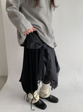Likat Check Ribbon Wrap Midi Skirt