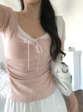 Alice Layered Button Short Sleeve