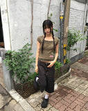 Nike V-neck Flower Embroidery Short Sleeve T-shirt