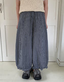 Selvk summer banding wide nylon pants