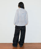 PIGMENT MESH ZIP UP KNIT