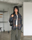 [MADE] Dorman Checkered Windbreaker Nylon Hooded Zip-Up