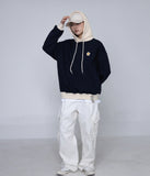 Cream Flower Dot Color Matching Hoodie