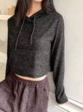 Holte Brushed Ribbed Color Matching Crop Hood T-Shirt
