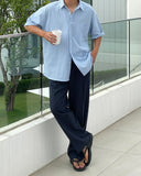 Sharp Linen Wide Banding Pants